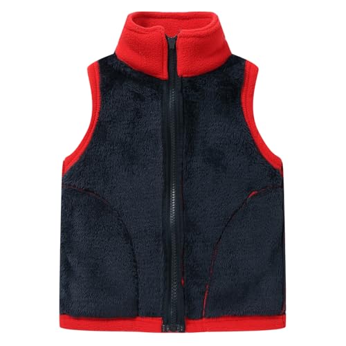 Image of LittleSpring Kids Fleece Vest with Fur Lined Zip Up Warm Thickening Winter Sleeveless Jacket