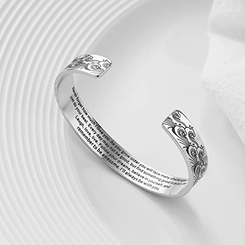 Yyqx Daughter Bracelets From Mom, Inspirational Bracelets For Women Girls, Personalized Engraved Cuff Bangle Birthday Christmas Jewelry Gifts For Granddaughter #TOP4