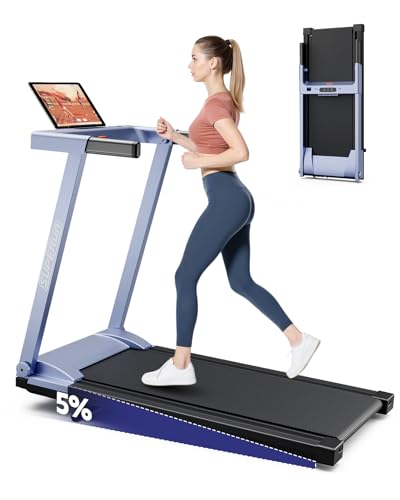 Superun Treadmills for Home, 4-in-1 Foldable Treadmill with Incline, 300 LBS Capacity Running Treadmills for Home Small Spaces with Handles, 3.0 HP Folding Treadmill with Smart APP