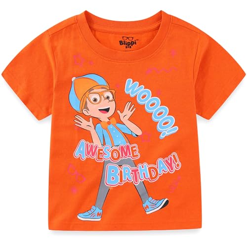 Blippi Birthday Boys Short Sleeve T-Shirt for Toddler and Big Kids