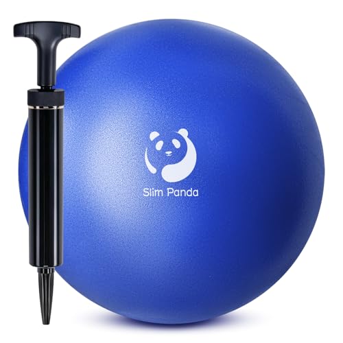 Image of Slim Panda Pilates Ball with Pump, 9 Inch Small Exercise Ball, Anti Burst Mini Yoga Ball for Stability, Workout, Barre, Core Strength, Physical Therapy, Balance, Stretching