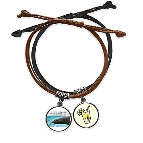Bracelet requin animal de l'ocean en cuir et corde à offrir pour les passionnés de mer