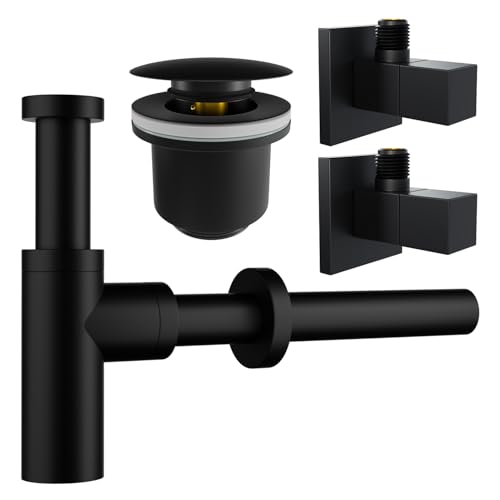 Kör4U Design Siphon-Set Schwarz 2x Eckventil