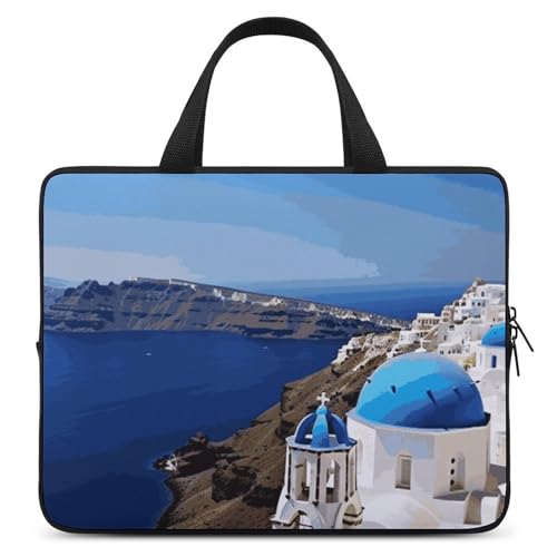 Housse ordinateur portable Santorini 12 pouces pour travailler face à la mer Égée