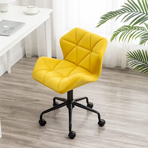 Roundhill Furniture Eldon Diamond Tufted Adjustable Swivel Office Chair, Yellow by Roundhill Furniture - Image 3
