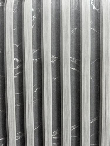 Image of WALLPAPER EMPIRE Wood Slats Panel - Marble Venetian - Heavyweight 3D Vinyl Living Room & Bedroom Luxury Wallpaper (Charcoal Grey Marble)