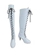 Axis Powers Hetalia Gilbert Prussia White Long Cosplay Shoes Boots (Female US 10/EU42)