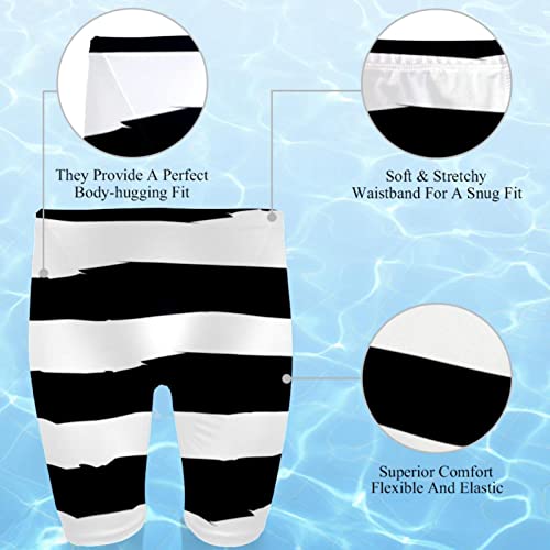 Bañador de natación para hombre a rayas negras y blancas traje de baño talla S 2