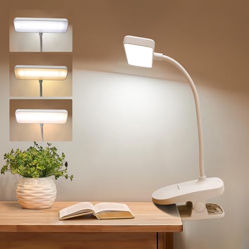 IIOSUYUI Desk LampBook Lights Rechargeable Bed Reading Lamp, Clip on