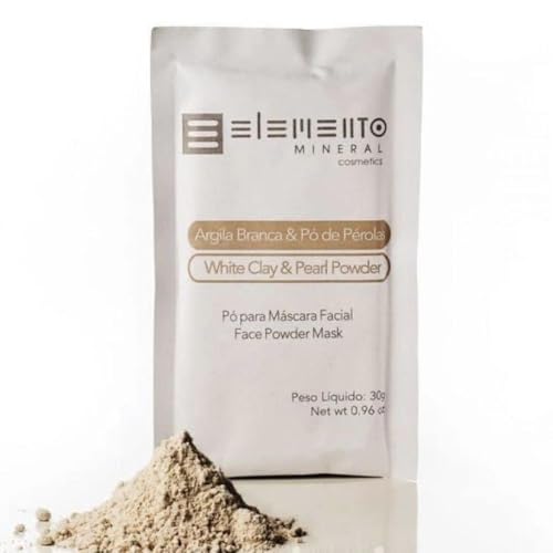 Elemento Mineral Máscara Facial Vegana Bio Argila Branca Com Pó de Pérolas 30g Limpeza Profunda Lumi