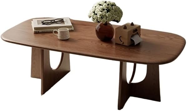 Tea Table Solid Wood Coffee Table for Small Living Rooms, Compact Low Table for Modern Apartments, Minimalist Design, Ideal for Rental Homes Floor Table120cm