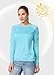 baleaf Women's Long Sleeve Hiking Shirts UPF 50+ Uv Protection SPF Fishing Tops Lightweight Quick Dry Rash Guard Swimwear Outdoor Clothes Blue Size XS