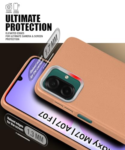 Image of WOW IMAGINE Back Cover for Samsung Galaxy M17e 5G | F70e 5G | M07 | F07 | A07 | A07 5G | Ultra Slim Flexible Non-Slip Grip | Inner Fabric | Metal Camera Ring & Lightweight Soft Mobile Case - Tan Brown