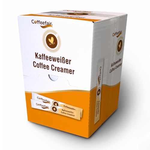Coffeefair Kaffeeweißer Sticks 500 x 2 5g einzeln verpackt Kaffeeweisser Portionspackungen im hygienischen Spender ideal für eine Tasse Kaffee lange haltbar