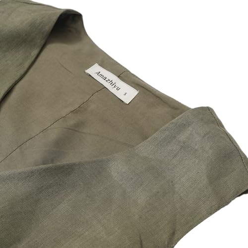 Chaleco de lino 100% para mujer con lazo trasero ajustable elegante y fresco 6