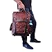 HULSH Handgefertigter 40,6 cm großer brauner Leder-Rucksack für Herren im Vintage-Stil, einfach zu öffnen, mit Push-Lock-Verschluss Damen und | Laptop-Rucksack aus Leder gepolstertem Laptopfach