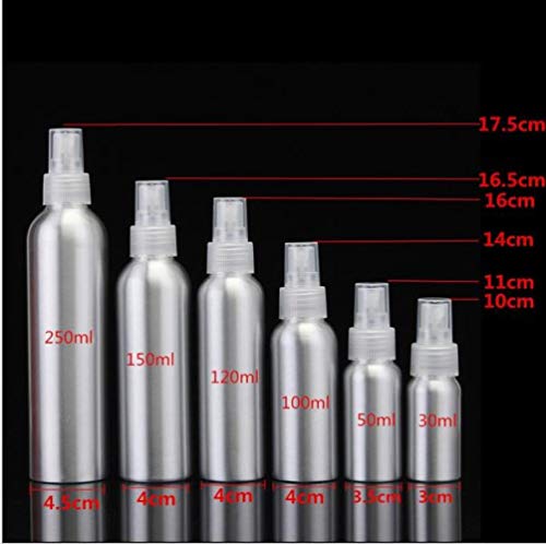 QPM 30/50/100/120/150/250ml Aluminium Spray Bottle Fine Mist Atomiser Empty Perfume Spray Bottles Cosmetic Packaging,White,50 ml