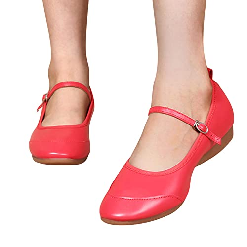 Ballet Flats Shoes for Women Pointed Toe Mary Jane Flats Dress Ballerina Flats for Women Slip On Comfortable Casual Shoes Buckle Work Shoes