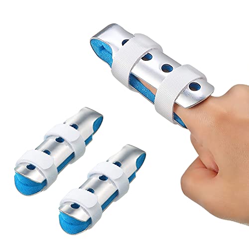 Two Sided Finger Splints (Medium and Large) for Trigger Finger Joint Pain Arthritis Broken Injured, Encourage New Nail Growth, Quick Healing Protective Fold Over Finger Splint , 2 Pack