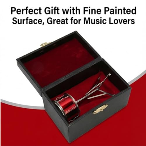 Caisse claire miniature de collection, finition réaliste instrument musique de bureau - 4