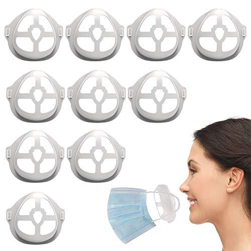 10 Pack Upgraded Plastic Mask Face Bracket, 3D Face Mask Inner Support Frame, Plastic Mask insert to keep off mouth and nose, Makeup Mask Holder Stand Protect Lipstick Lips