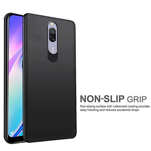 Image of TheGiftKart Sleek Back Cover Case for Redmi 8A Dual | Slim Fit Protective Design | Ultra Matte Finish | Camera Protection Bump | Soft Silicon Back Cover Case (Silicone, Black)