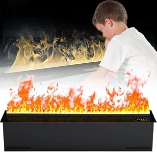 3D Electric Fireplace - Adjustable Flame Colors & Speed, Humidifier, App & Remote Control, Touch Sensor for Home Ambiance & Cozy Atmosphere, Perfect for Living Room
