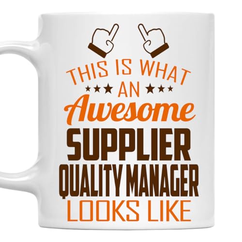 MONIZILUCKY Awesome Supplier Quality Manager Mug 11oz – This Is What an Awesome Supplier Quality Manager Looks Like – 11oz White Ceramic Coffee Cup Gift for Work Office, Coworker, Birthday, Christmas