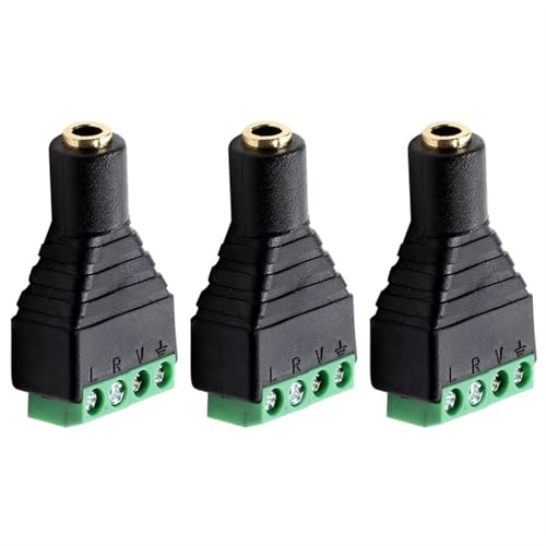 Conector Jack 3.5 mm hembra a terminal de tornillo de 4 pines ZLGYGLEO para audio estéreo 20 uds