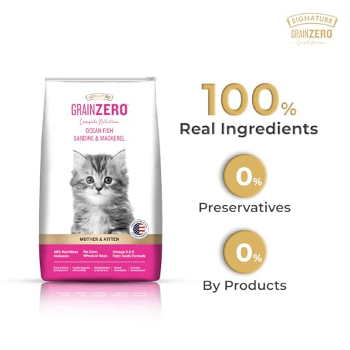 Image of Grain Zero Kitten Dry Cat Food 1.2kg | Ocean Fish, Sardine & Mackerel | DHA Supports Brain Development | 48% Fresh Meat Content | Nourishes Skin & Fur