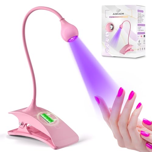 AORAEM UV Nail Lamp, Rechargeable Gooseneck, 3-Mode Timer