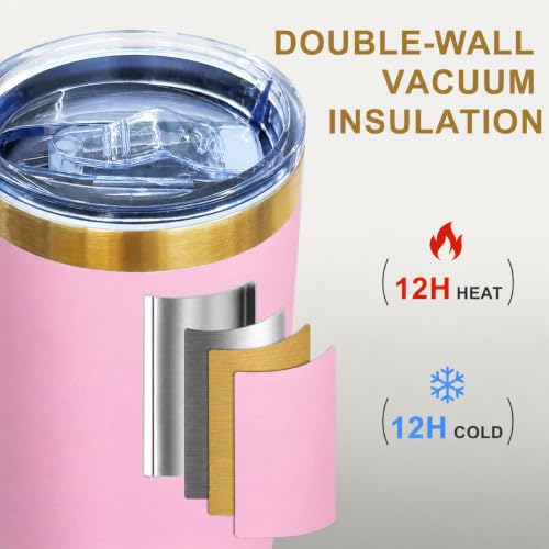 Image of 20 oz Tumbler Bulk Stainless Steel Tumbler,Sakura Pink,6 Pack