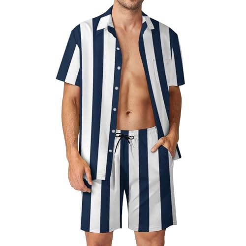Chemise Hawaïenne Homme Rayures Ensemble Short Pantalon Plage Été Taille S