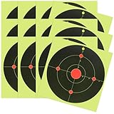 MAJORMENCH 25 Stück Selbstklebende Übungspapiere aus Papier Schwarz 8 Zoll für Schießübungen Hochsichtbare Splatter Zielaufkleber für Training der Schießbahn