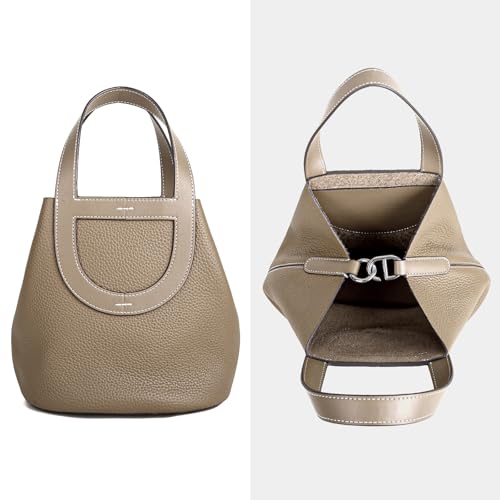 Genuine Leather Purse for Women: Designer Crossbody Bucket Bag for Ladies - Fashion Top-handle Handbag for Travel Work3