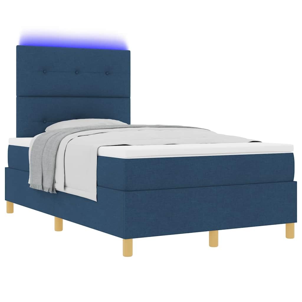 Tessuto con legno e luci LED per camera moderna matrimoniale 120x200 cm Blu