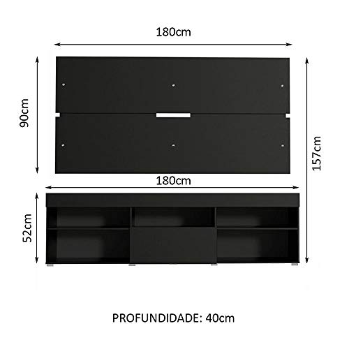 Rack com Painel para Tv até 65 Polegadas Madesa Miami - Preto