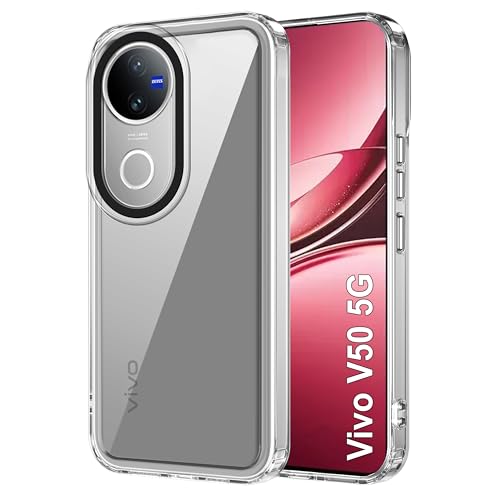 Image of Zapcase Back Case Cover for Vivo V50 5G | Compatible for Vivo V50 5G Back Cover | Case Cover with Camera Protection | (TPU + PC | Transparent)