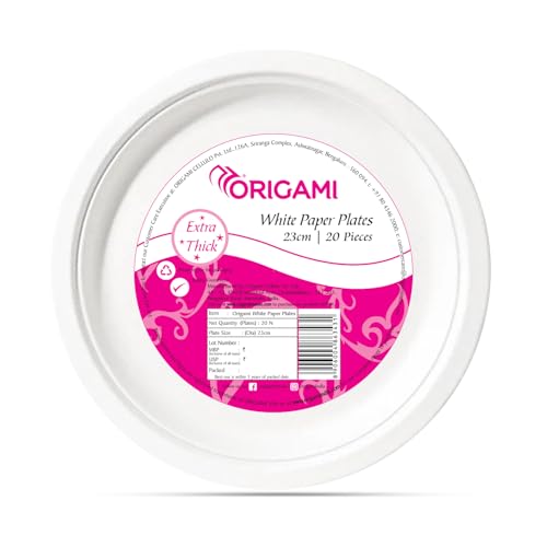 Image of Origami Plates- 23cm, 100 Pieces, (Pack of 5, per pack 20 plates)