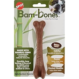 Ethical Pets SPOT 54317 Bambone Bone Bacon Pet Chew Toys Medium