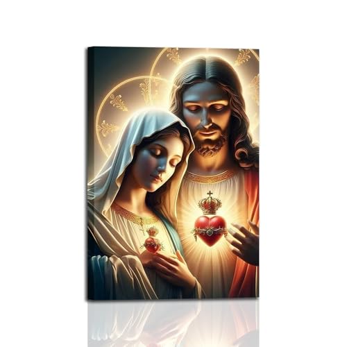 Framed Jesus Heart And The Virgin Mary of Sacred Wall