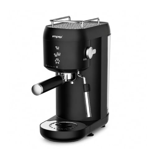 Impex Espresso Coffee Maker 1400W Coffee Machine 1 Litter 3 Preset Programs 20 Bar Pressure Pump For Espresso Cappuccino Latte Maker Auto Shut-Off 2 Years Warranty-IECM 2001
