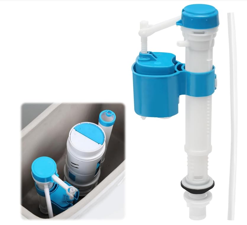 Toilet Flush System Replacement, 7''-12'' Toilet Fill Valve, Toilet System Replacement Kit with Cistern Fill Valve and Toilet Flush Valve, Toilet Cistern Flush Parts for Cistern Flush Replacement