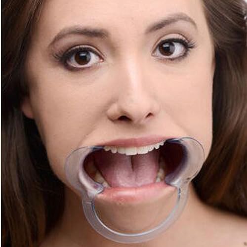 JDXun 4 Stück C-Form Mundöffner, Wangenhalter Mundwinkelhalter, Mundöffner Challenge, Mundstücke Ersatz Munddehner für Orale Untersuchung und Zahnaufhellung (2*Blau, 2*Transparent)