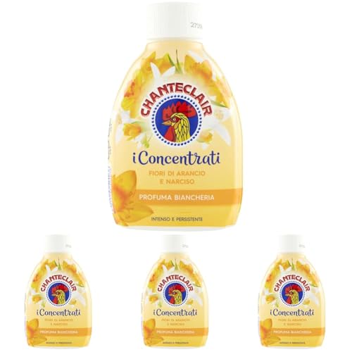 Chanteclair - I Concentrati, Profuma Biancheria, Fiori d'Arancio e Narciso, Profumo Intenso e Persistente sui Capi - 220 ml (Confezione da 4)