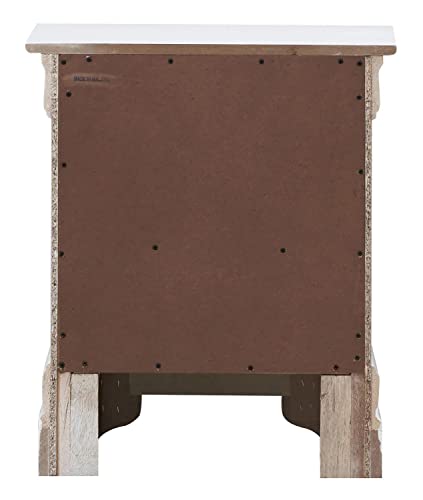 Passion Furniture Verona 2-Drawer Silver Nightstand PF-G6790-N