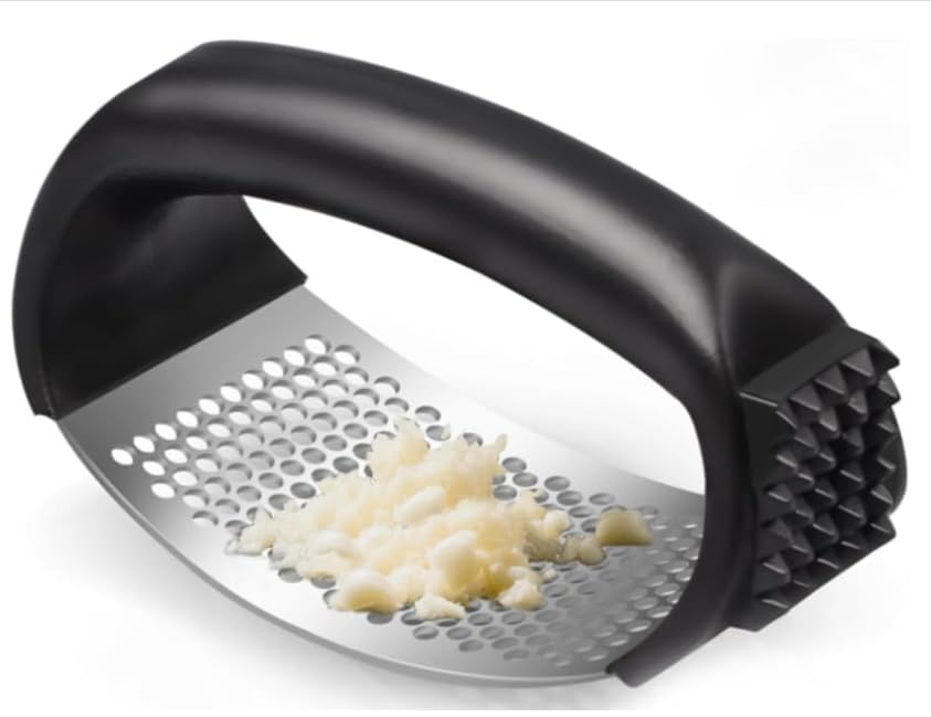 Garlic press Equipped with Soft Ergonomic Handle, Black, Just for Havennest