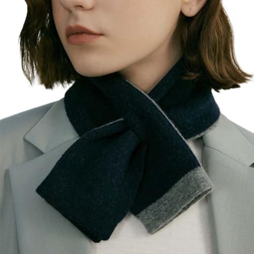 Pull Through Scarf for Women Knit Triangle Scarf Short Collar Scarf Y2k Old Money Aesthetic Accessories