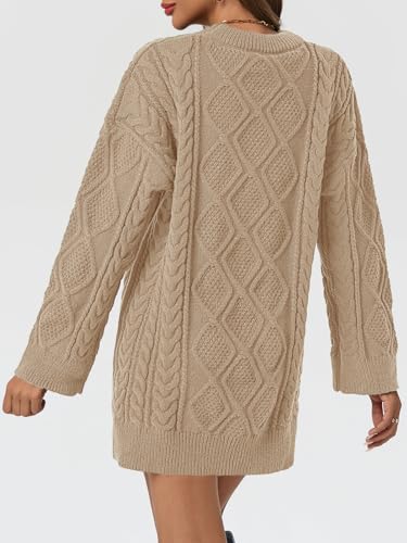 Saodimallsu Womens Oversized Sweaters Cable Knit Chunky Crew Neck Long Sleeve Loose Tunic Pullover Sweater 5