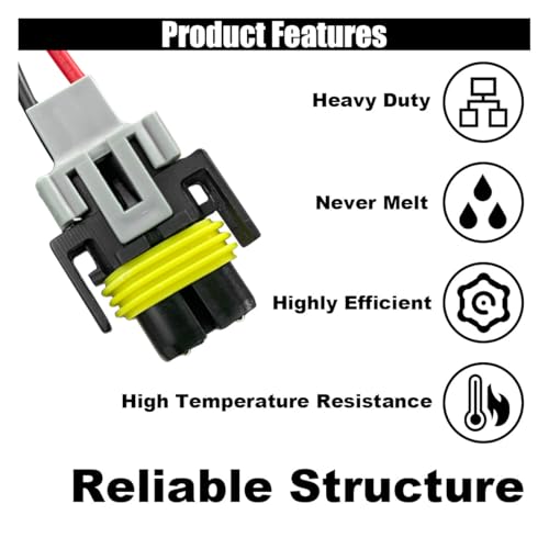 image for GLSOWEE Fog Light Harness Connector with Wire, Automotive Accessories 